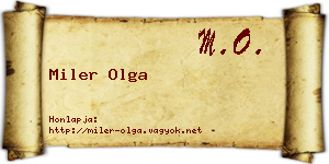 Miler Olga névjegykártya